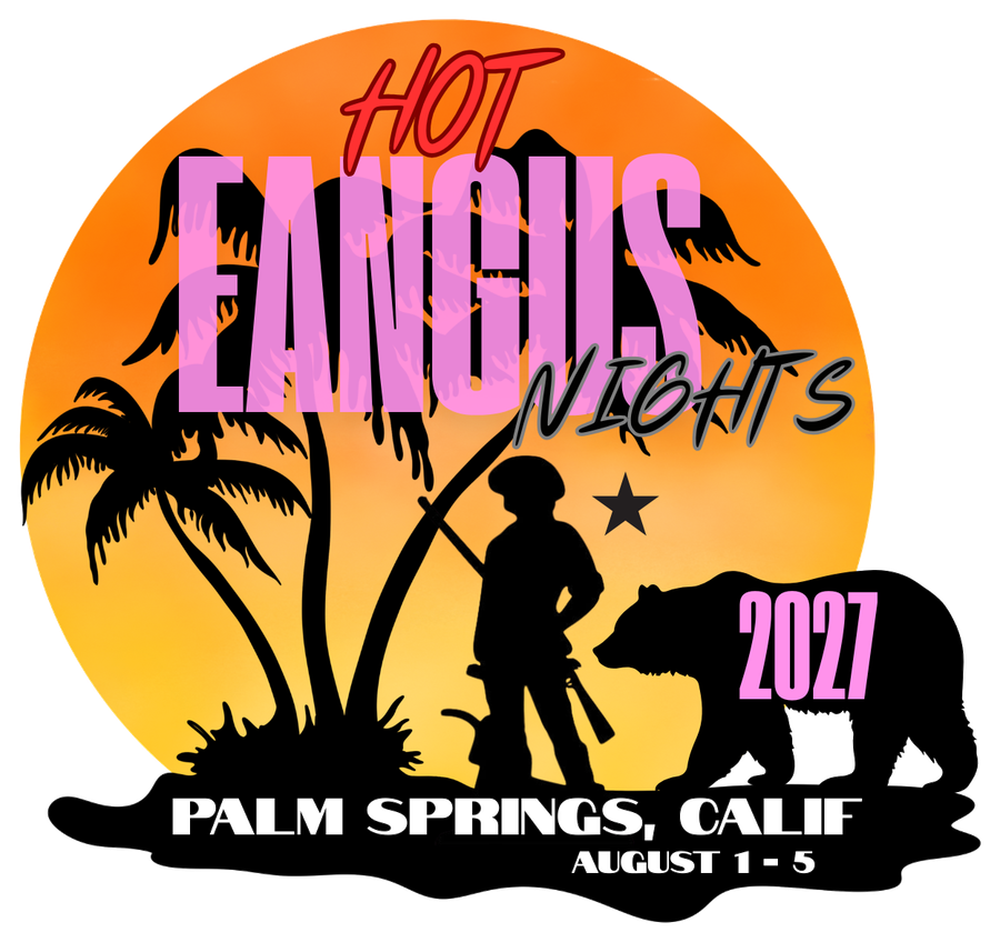 EANGUS 2027 conference logo. Hot EANGUS Nights, Palm Springs, California, August 1 to 5.