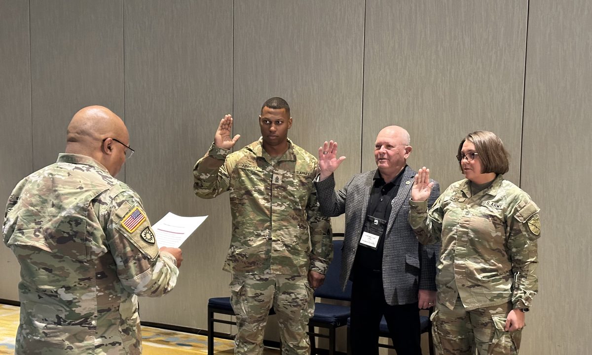 Newly elected EANGKY officers taking the oath of office at the state conference